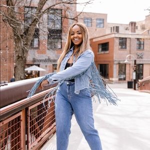 Fringe Trucker Denim Jacket